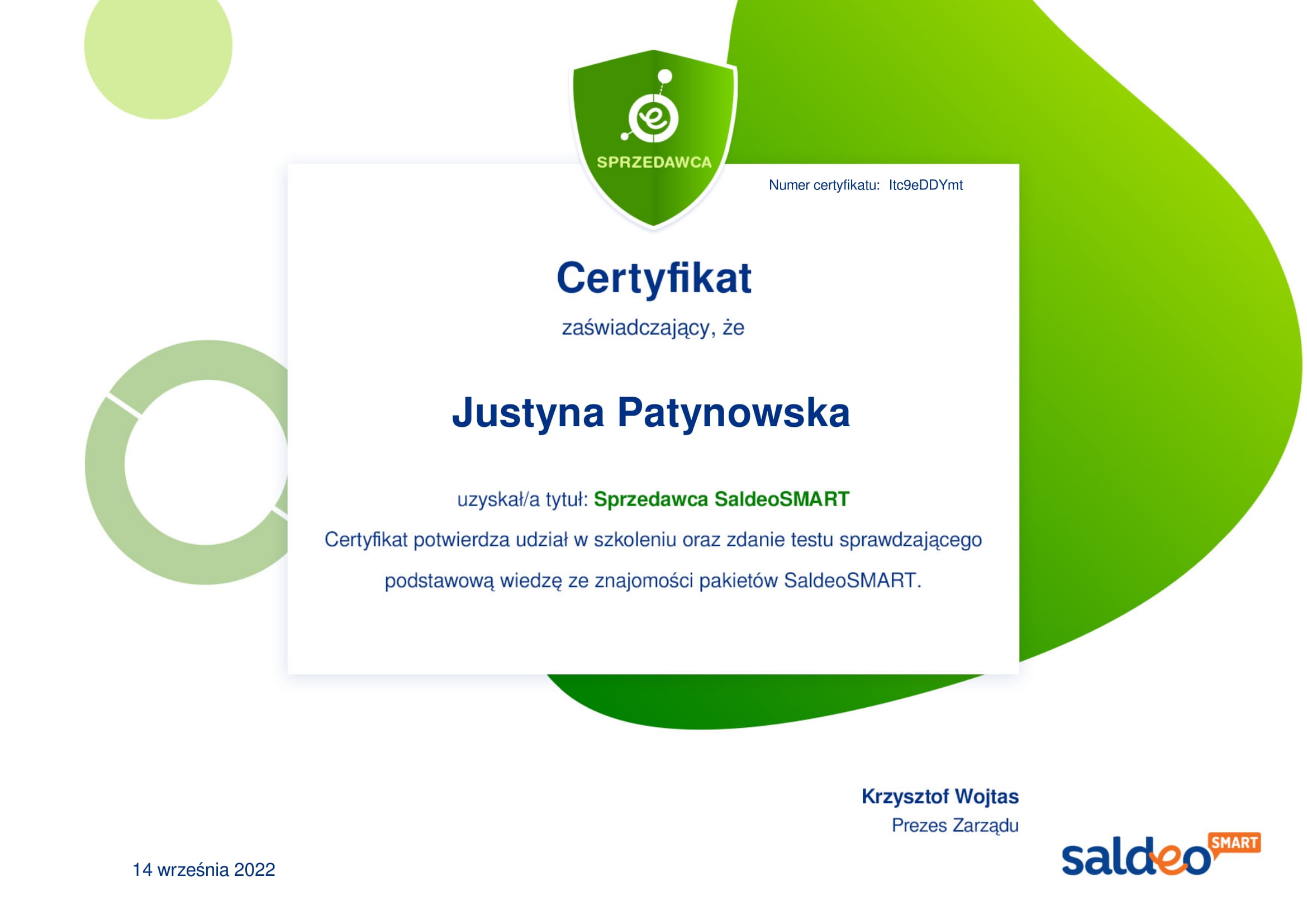 Certyfikowany Partner SaldeoSMART